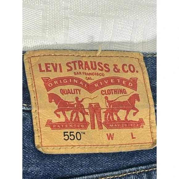 NEW NWT! Levi's 550 Relaxed Men's 44 X 30 Tapered Cotton Denim Jeans Dark Blue - Picture 8 of 12
